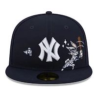 Men's New Era Navy York Yankees Looney Tunes Bugs Bunny 59FIFTY Fitted Hat