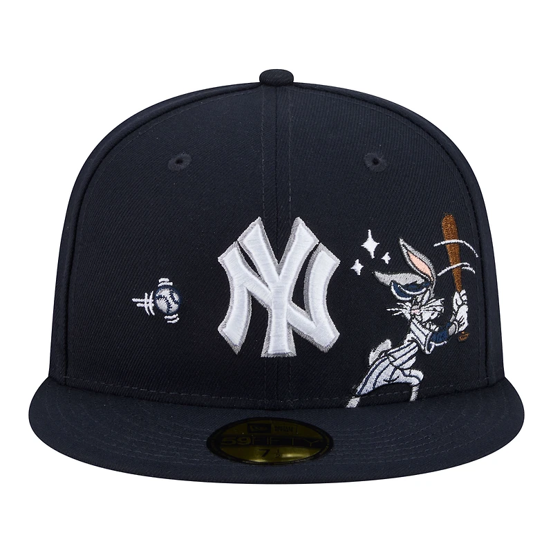 Men's New Era Navy York Yankees Looney Tunes Bugs Bunny 59FIFTY Fitted Hat