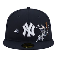 Men's New Era Navy York Yankees Looney Tunes Bugs Bunny 59FIFTY Fitted Hat