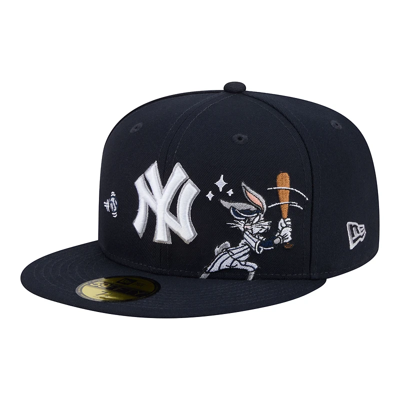 Men's New Era Navy York Yankees Looney Tunes Bugs Bunny 59FIFTY Fitted Hat