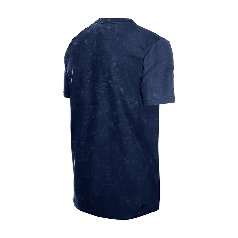 T-shirt New Era bleu marine York Yankees pour homme, délavé à l'huile minérale