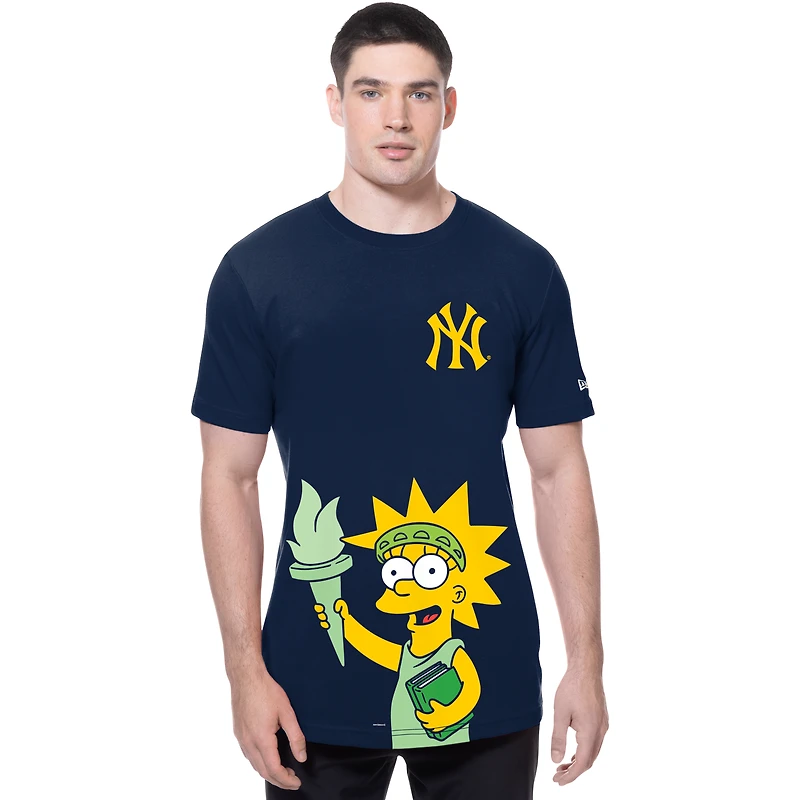T-shirt New Era bleu marine pour homme, York Yankees MLB x Simpsons Local