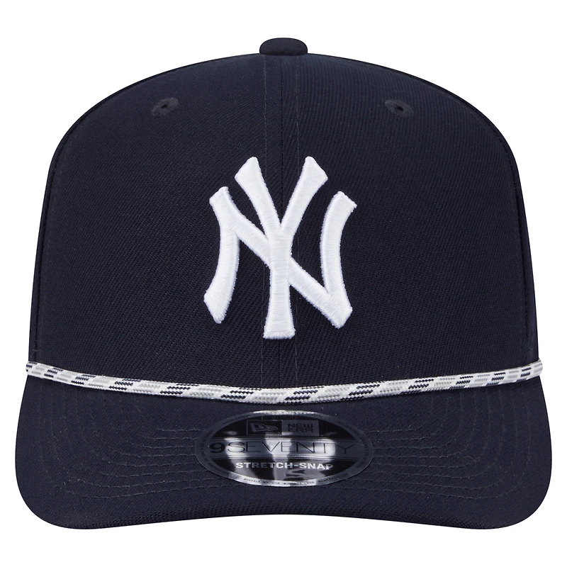 Men's New Era Navy New York Yankees Multi-Rope 9SEVENTY Stretch-Snap Hat