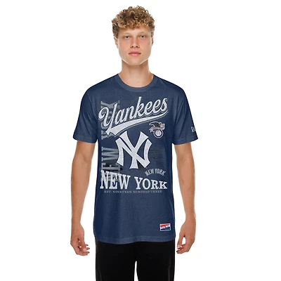 T-shirt oversize rétro effet vieilli New Era bleu marine pour homme, Era, Yankees de York