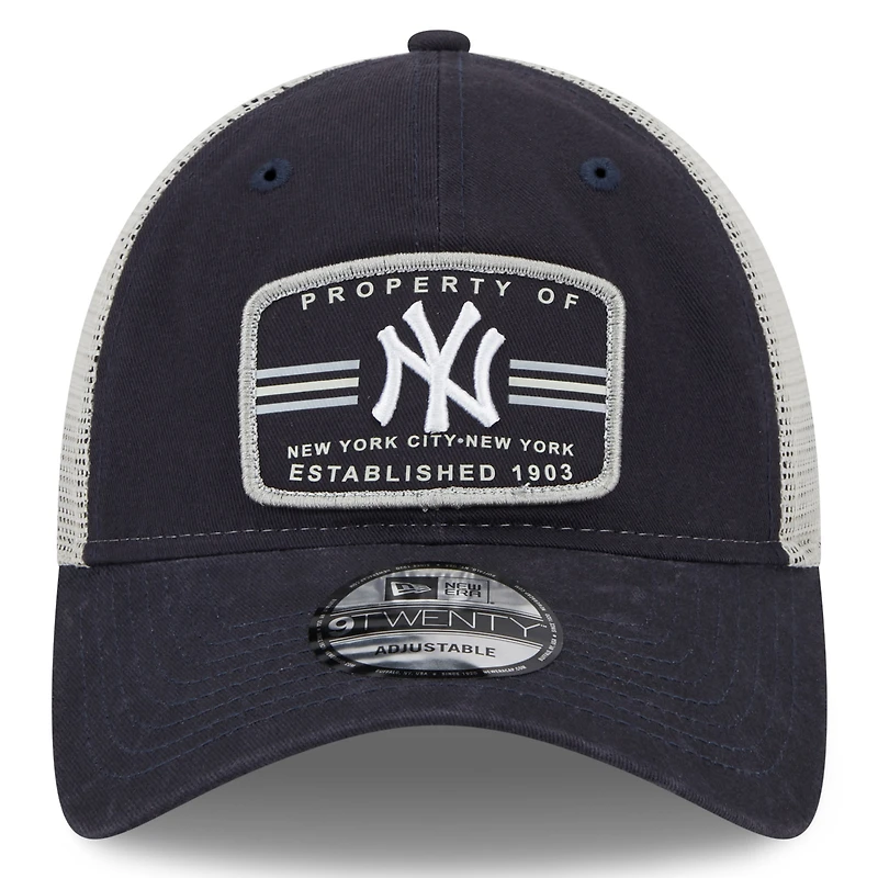 Men's New Era Navy New York Yankees Property Trucker 9TWENTY Snapback Hat