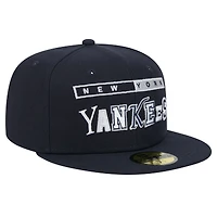 Casquette ajustée Ransom 59FIFTY New Era bleu marine pour homme des Yankees de York