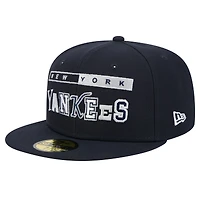 Casquette ajustée Ransom 59FIFTY New Era bleu marine pour homme des Yankees de York