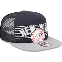 Men's New Era Navy New York Yankees Speed Golfer Trucker Snapback Hat