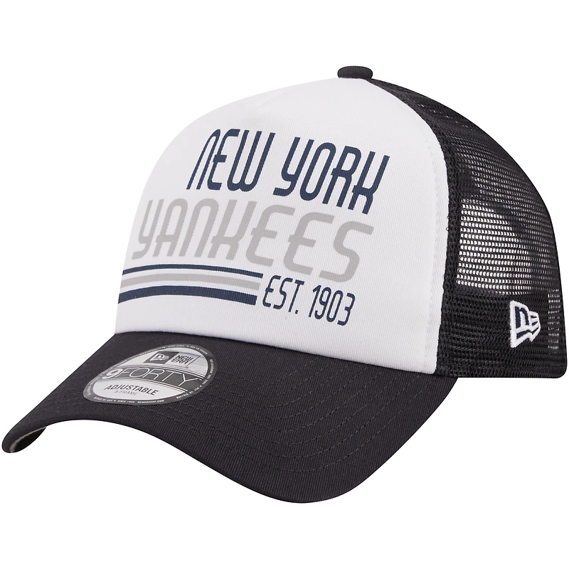 Casquette réglable bleu marine New York Yankees Stacked 9FORTY Trucker pour hommes