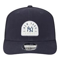Casquette trucker ajustable New Era bleu marine New York Yankees Throwback Contest 9SEVENTY pour homme