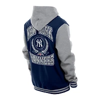 Men's New Era Navy York Yankees Throwback Prep Full-Snap Hoodie Jacket