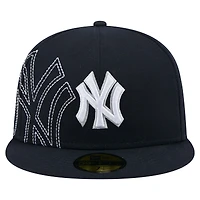 Men's New Era Navy York Yankees Yarn Stitch 59FIFTY Fitted Hat