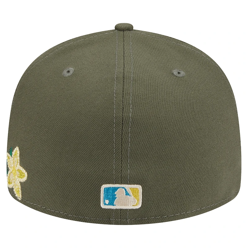 Men's New Era Olive York Yankees Tonal Florals 59FIFTY Fitted Hat