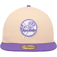 Men's New Era Peach/Purple York Yankees Subway Series Side Patch 59FIFTY Fitted Hat