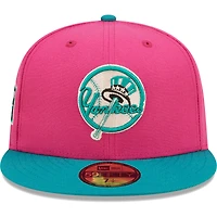 Men's New Era Pink/Green York Yankees Cooperstown Collection Yankee Stadium Passion Forest 59FIFTY Fitted Hat