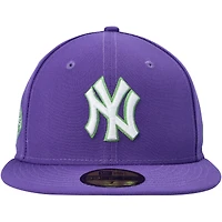 Men's New Era Purple York Yankees Lime Side Patch 59FIFTY Fitted Hat
