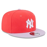 Casquette Snapback 9FIFTY Basic Two-Tone Spring Basic des New York Yankees New Era pour homme, rouge/violet