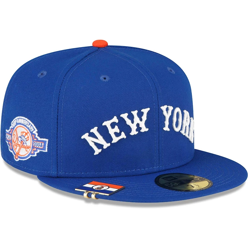 Men's New Era Royal York Yankees City Flag 59FIFTY Fitted Hat