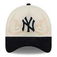 Men's New Era Stone New York Yankees Western Stitch 9FORTY A-Frame Adjustable Hat