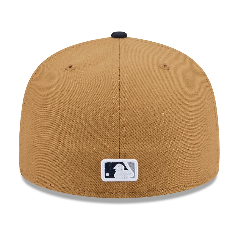 Men's New Era Tan York Yankees Fruit Sticker 59FIFTY Fitted Hat