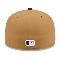 Men's New Era Tan York Yankees Fruit Sticker 59FIFTY Fitted Hat