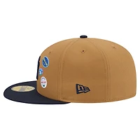 Men's New Era Tan York Yankees Fruit Sticker 59FIFTY Fitted Hat