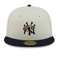 Men's New Era White/Navy York Yankees Blossom 59FIFTY Fitted Hat
