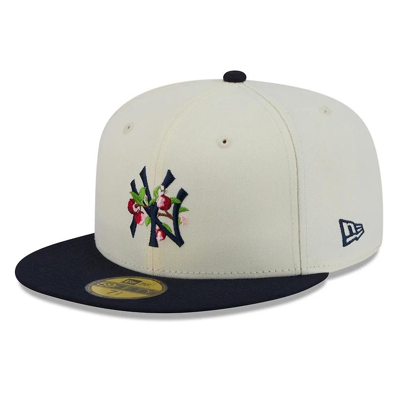 Men's New Era White/Navy York Yankees Blossom 59FIFTY Fitted Hat