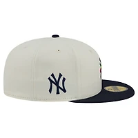 Men's New Era White/Navy York Yankees Blossom 59FIFTY Fitted Hat