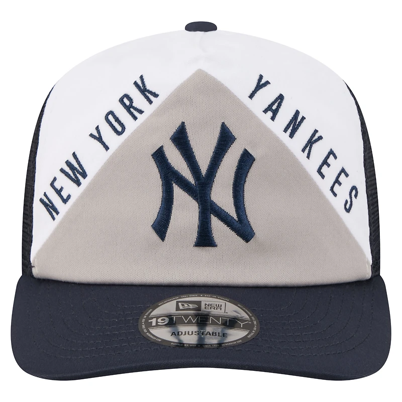 Men's New Era White/Navy New York Yankees Retro Cut 19TWENTY Adjustable Trucker Hat