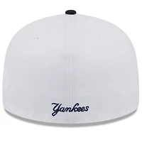 Casquette ajustée 59FIFTY New York Yankees State Era pour homme, blanc/bleu marine