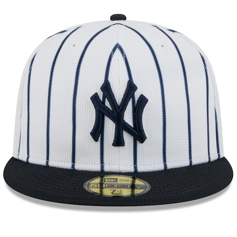 Casquette ajustée New Era 59FIFTY blanche York Yankees 2025 Spring Training pour homme