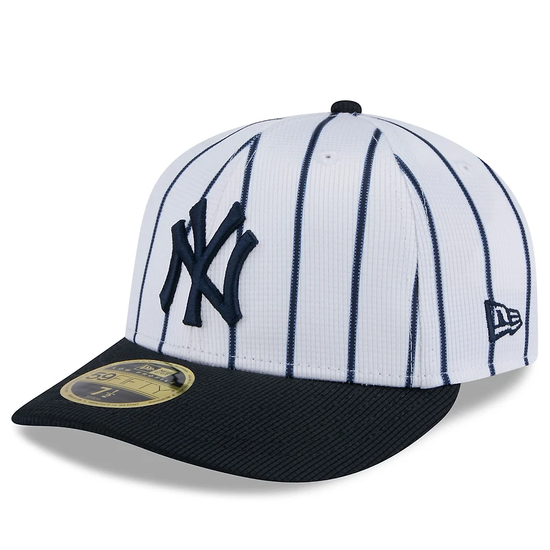 Casquette ajustée à profil bas New Era 59FIFTY pour homme, York Yankees 2025 Spring Training, blanche