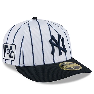 Casquette ajustée à profil bas New Era 59FIFTY pour homme, York Yankees 2025 Spring Training, blanche
