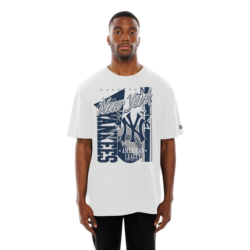 Men's New Era White York Yankees Big Graphic Domestic T-Shirt