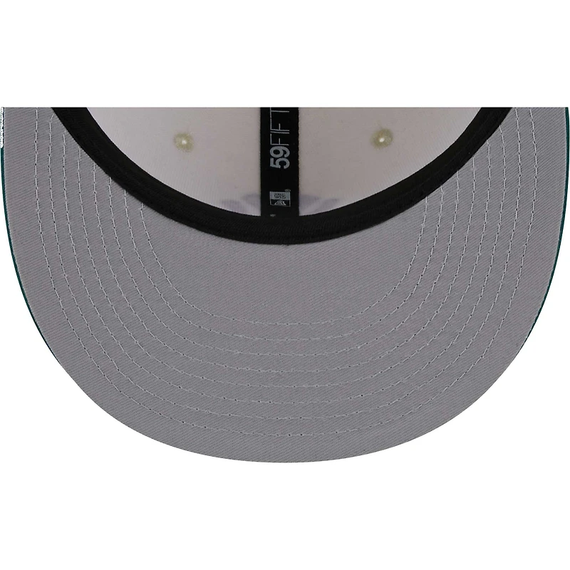 Men's New Era White York Yankees Cooperstown Collection Camp 59FIFTY Fitted Hat