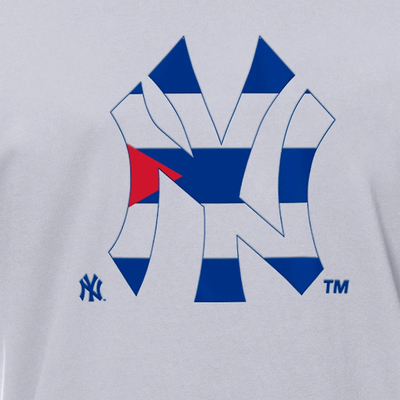 Men's New Era White York Yankees Cuban Flag Logo T-Shirt