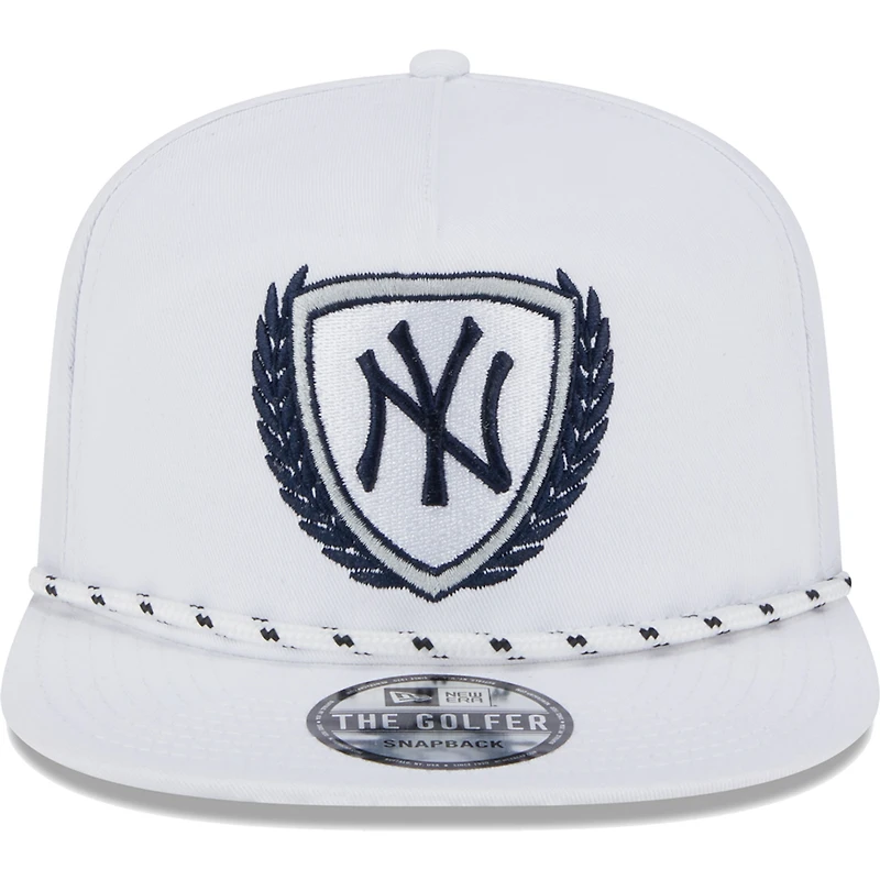 Casquette New Era New York Yankees Golfer Tee 9FIFTY Snapback blanche pour homme