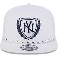 Casquette New Era New York Yankees Golfer Tee 9FIFTY Snapback blanche pour homme