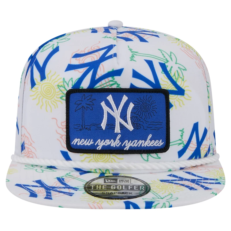 Men's New Era White New York Yankees Islander Golfer Snapback Hat