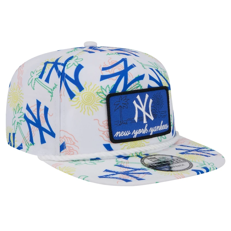 Men's New Era White New York Yankees Islander Golfer Snapback Hat