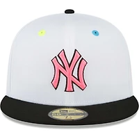 NWE YANKEE WHITE MLB NEON EYES 59FIFTY HATMENHIC