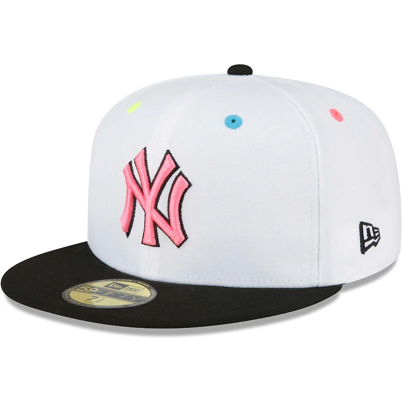 NWE YANKEE WHITE MLB NEON EYES 59FIFTY HATMENHIC