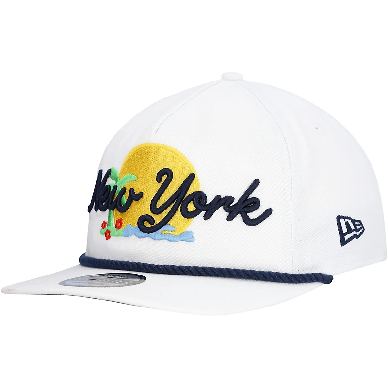 Men's New Era White New York Yankees Paradise Golfer Adjustable Hat
