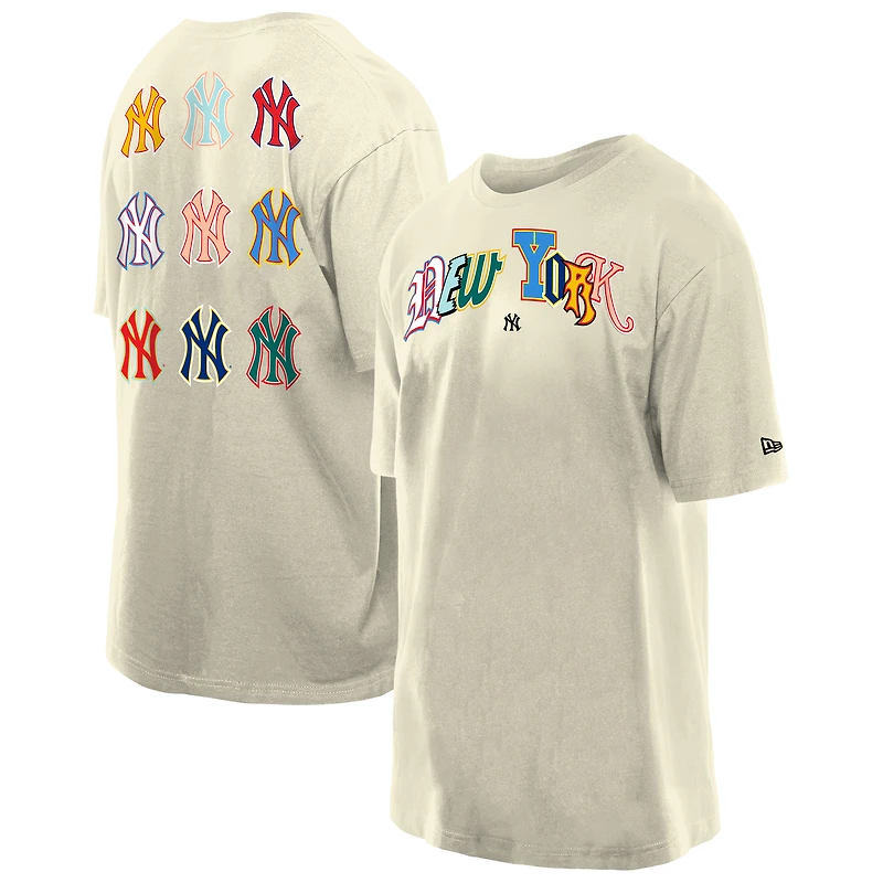 T-shirt oversize blanc New Era pour homme avec inscription Randsom Note des Yankees de York