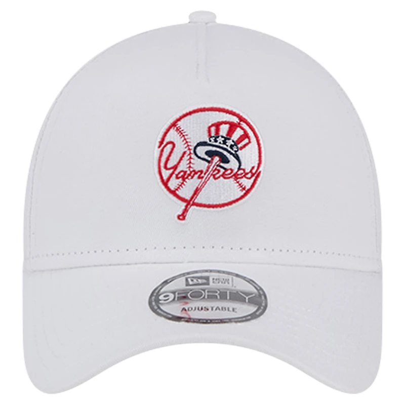Men's New Era White New York Yankees TC A-Frame 9FORTY Adjustable Hat