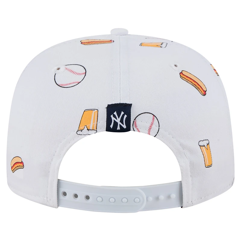 Casquette ajustable New Era blanche New York Yankees Team Cheer Rope 19TWENTY pour homme