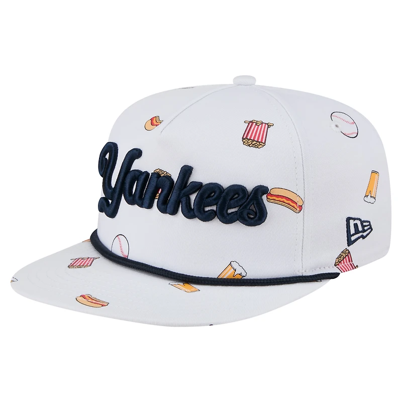 Casquette ajustable New Era blanche New York Yankees Team Cheer Rope 19TWENTY pour homme