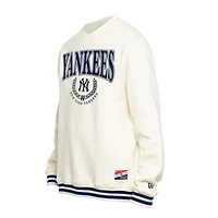 Sweat-shirt rétro New Era blanc pour homme, style Yankees de York