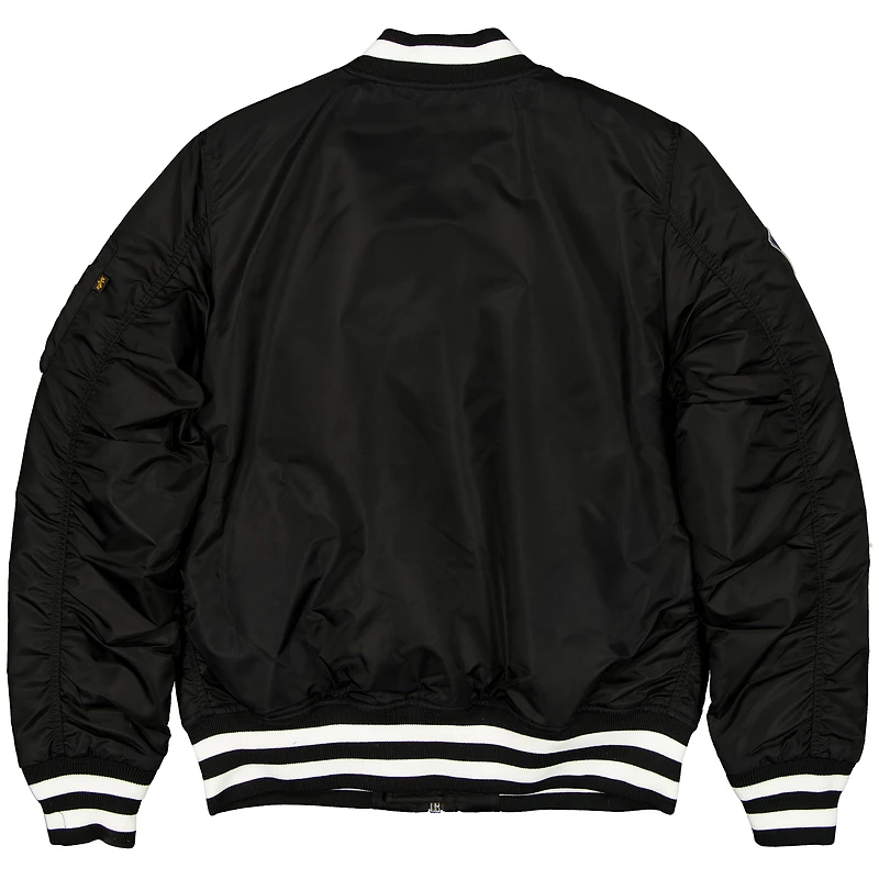 Blouson aviateur entièrement zippé New Era x Alpha Industries pour homme, noir, des Yankees de York
